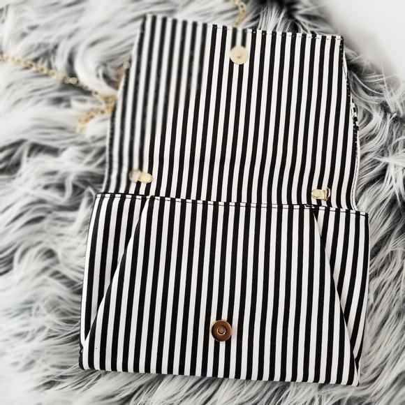 Last1🔒VERANDA Striped Bow Envelope Clutch Handbag - Picture 4 of 10